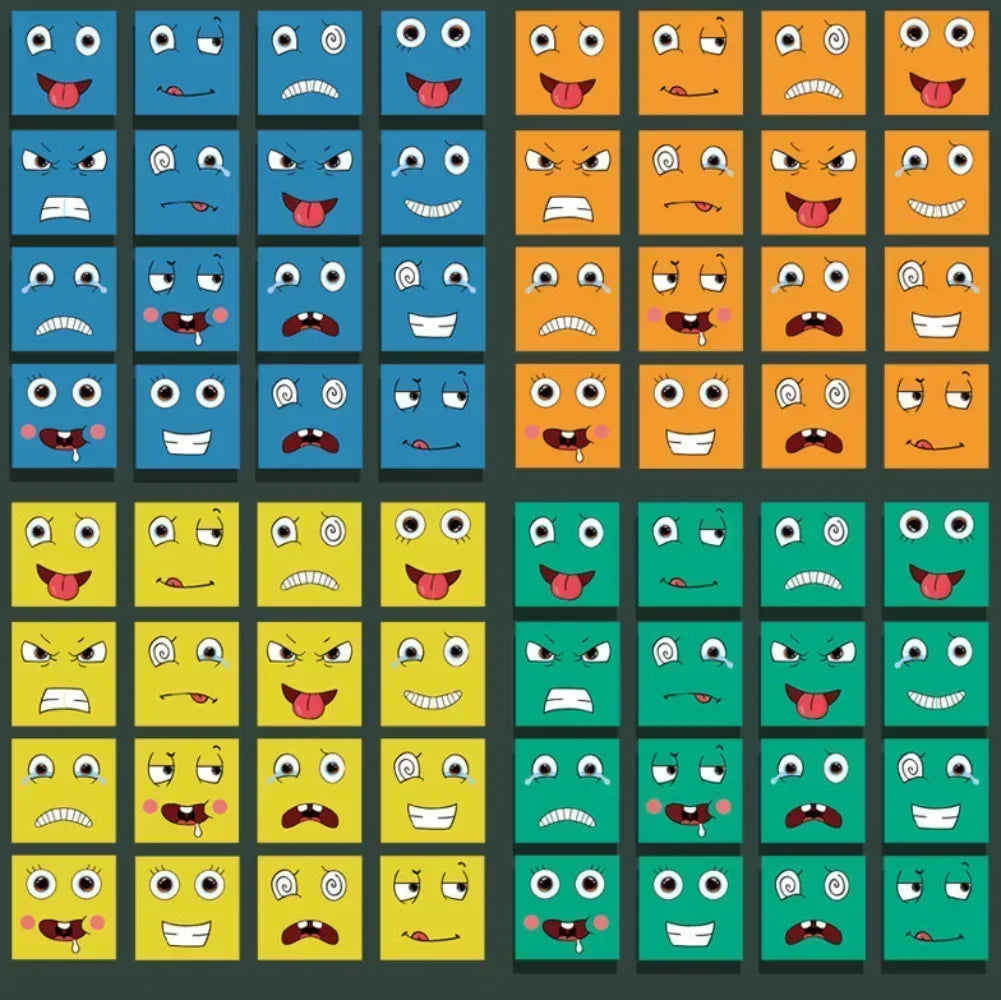 Cube Face Changing Wood Puzzle Building Blocks Board Game Montessori Expression Wooden Block Blocos For Toys Gifts Oasis Select