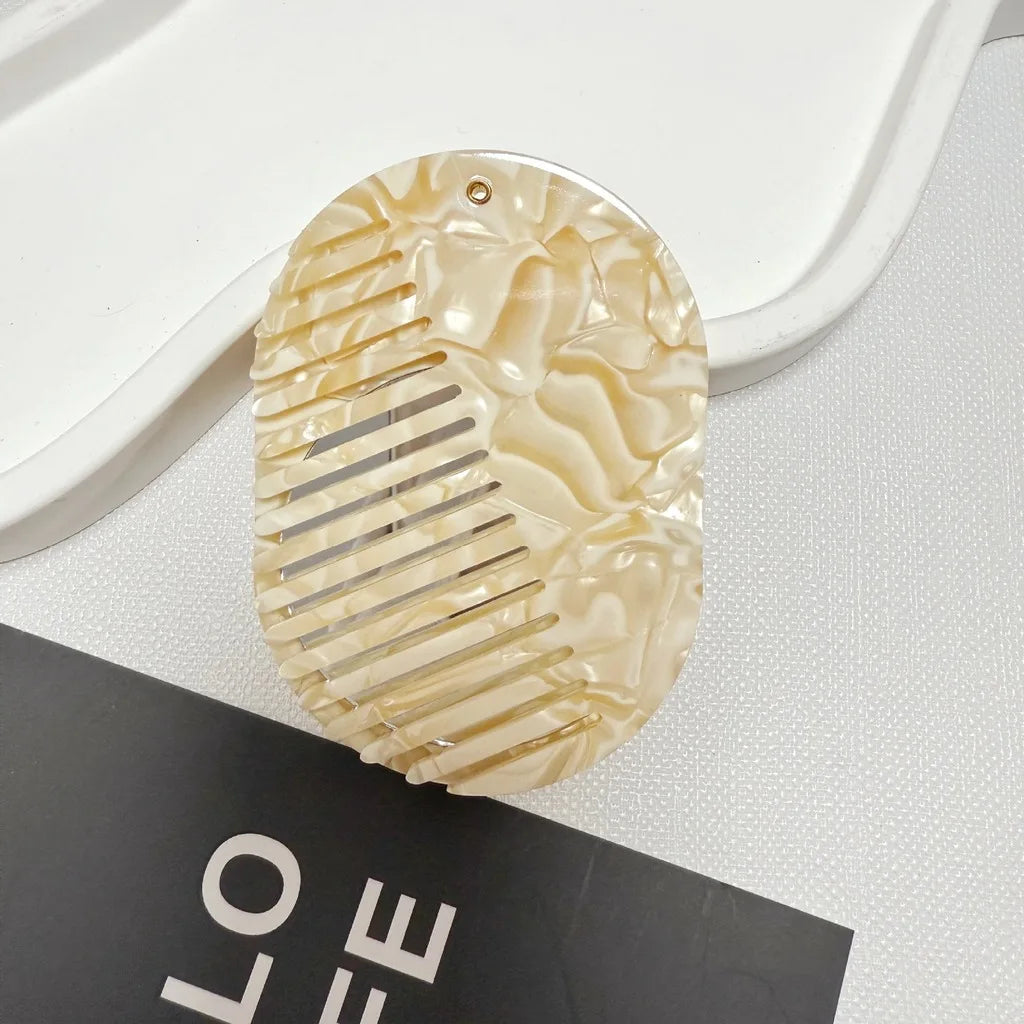 2-in-1 Folding Mirror Comb | Acetate Pocket Travel Hair Brush