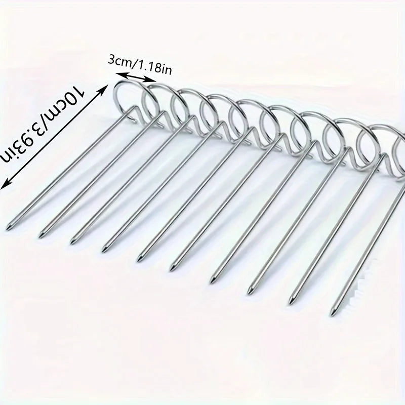 10pcs Air Fryer Oven, Vertical Grill, Skewer Grill, Universal Accessories, Food Grade 304 Stainless Steel Special Baking Needle Oasis Select 10pcs