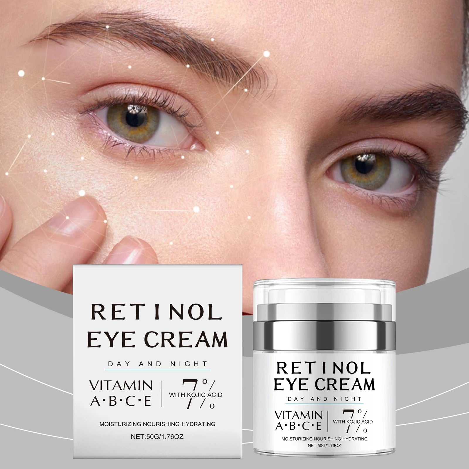 Retinol Eye Cream for Dark Circles Removal Against Aging Anti Wrinkle Remover Puffy Eyes Treatments Under-Eye Fat Removal Cream Oasis Select