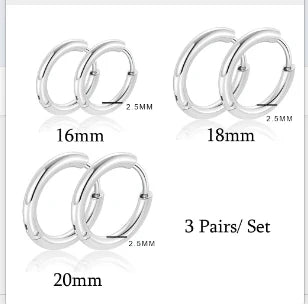 Hoop Earrings for Women Trendy Golden Stainless Steel Earring Jewelry New Oasis Select D34 Silver