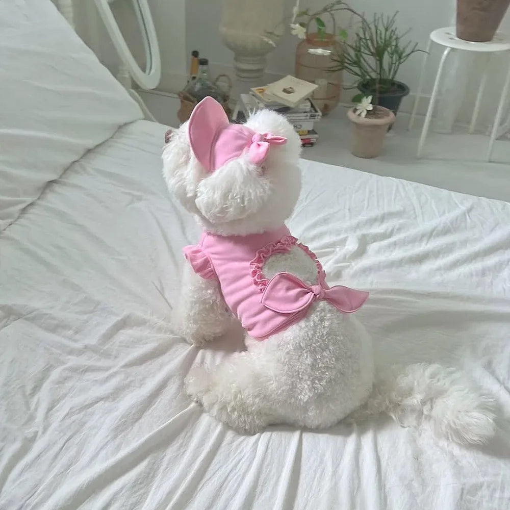 Cat Tank Top & Sun Hat Set – Soft Breathable Small Pet Outfit