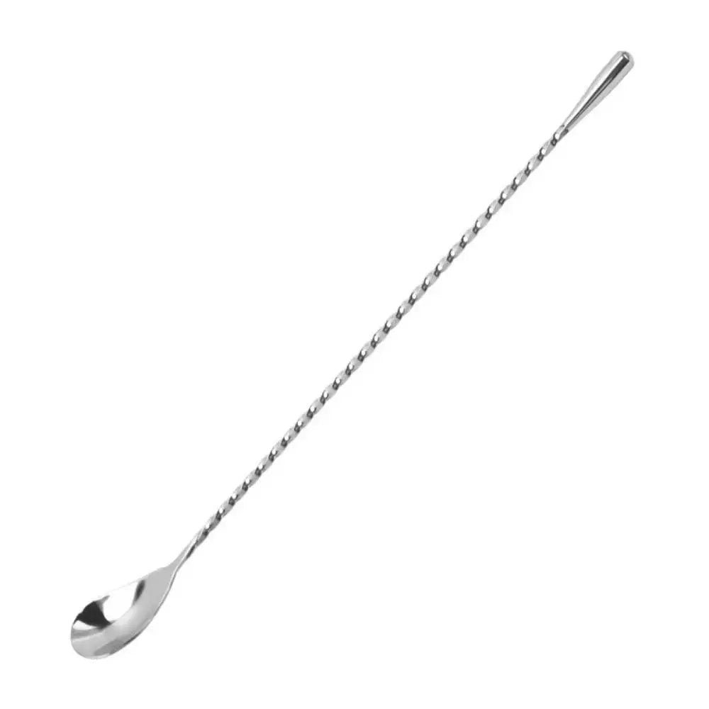 Kitchen Accessories Spiral Pattern Cocktail Spoon Long Handle 20/30/40cm Bar Teadrop Spoon Stainless Steel Mixing Spoon Dessert Oasis Select silver-40cm