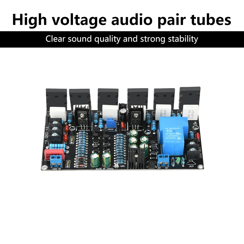DC 20V-90V 300W Mono Power Amplifier 1943+5200 HIFI High-power Paired Tube Post Stage Audio Amplifier Board with Speaker Protect Oasis Select