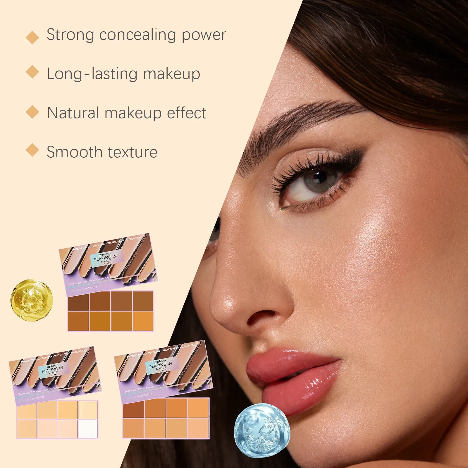 Long-lasting Waterproof Soft Matte Gradient Concealer Naturally Lightweight and Smooth Transparent Makeup Gradient Concealer Oasis Select