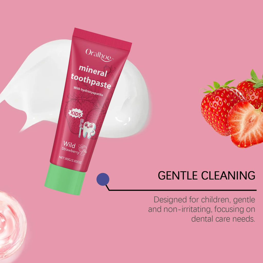 Strawberry Kids Toothpaste For Teeth Whitening Deep Cleansing Interdental Prevent Tooth Decay Protect Enamel Repair toothpaste Oasis Select