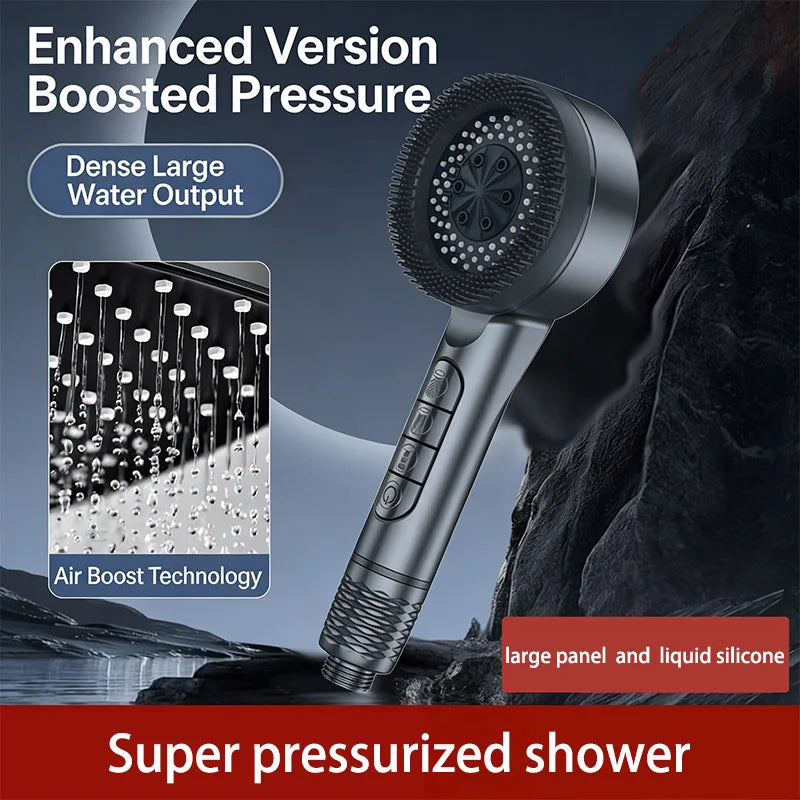4-Speed Handheld Shower Head & Bracket Set | Rainfall Boost