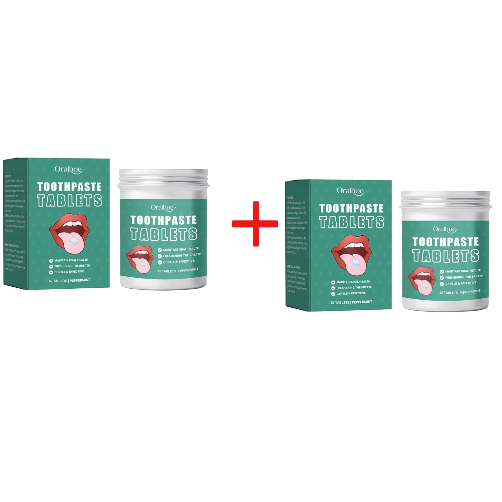 Jasmine Flavors Toothpaste Tablets Improve Bad Breath Remove Smoke Stains Fresh Mouthwash Oral Hygiene Solid Toothpaste Tablets Oasis Select 62pcs Boxedx2pcs