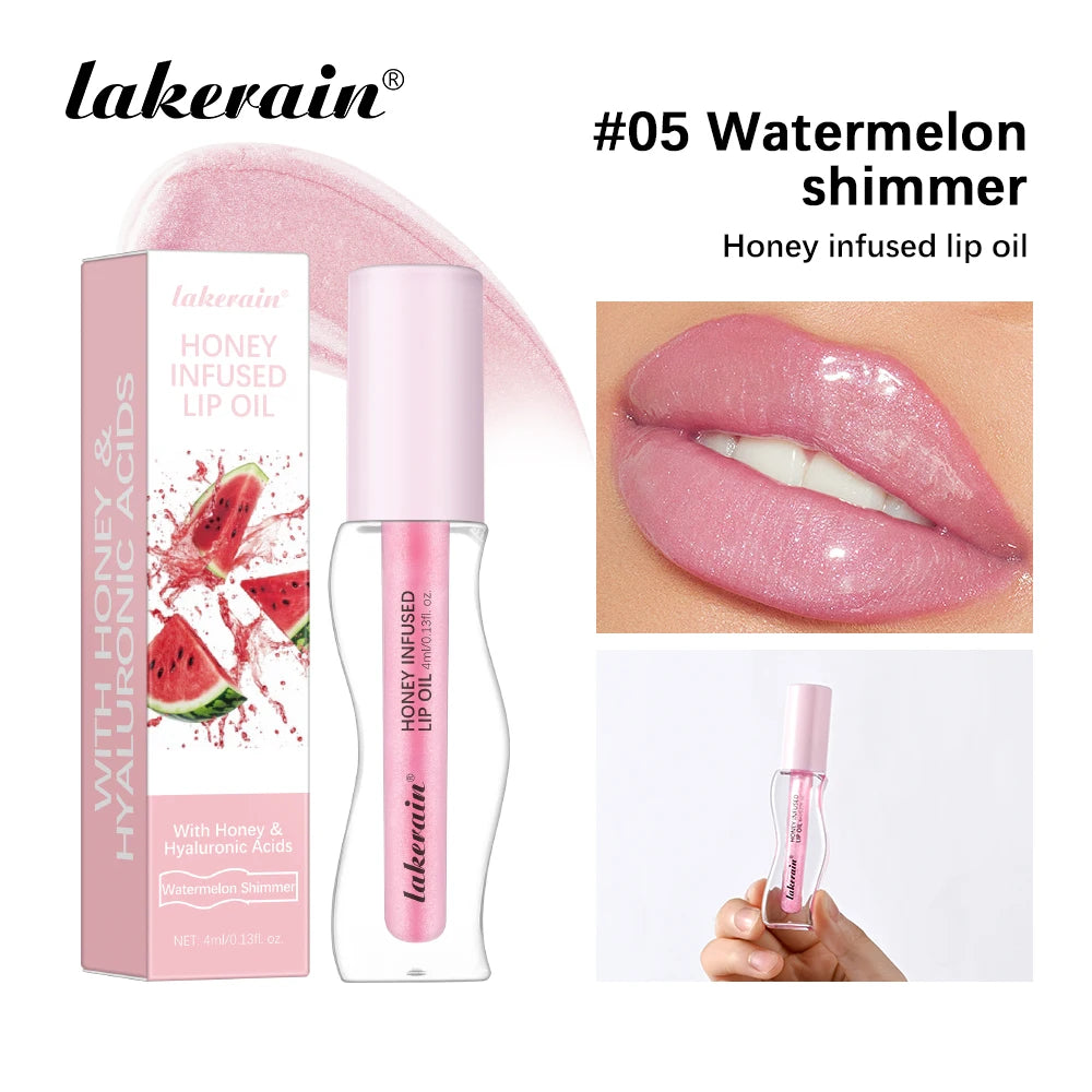 Crystal Fruit Honey Essence Lip Oil Sexy Plump Lip Jelly Strawberry Tinted Lip Liquid Waterproof Moisturize Oil Lipgloss Makeup Oasis Select 05 WATERMELON
