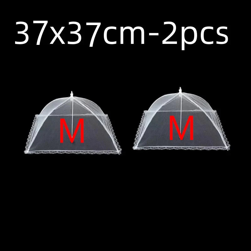 Collapsible Mesh Food Covers Protective Anti-Flying Pop Up Fine Fly Net White Household Food Tent for Outdoors Parties BBQ Oasis Select 14inch 37x37cm 2pcs