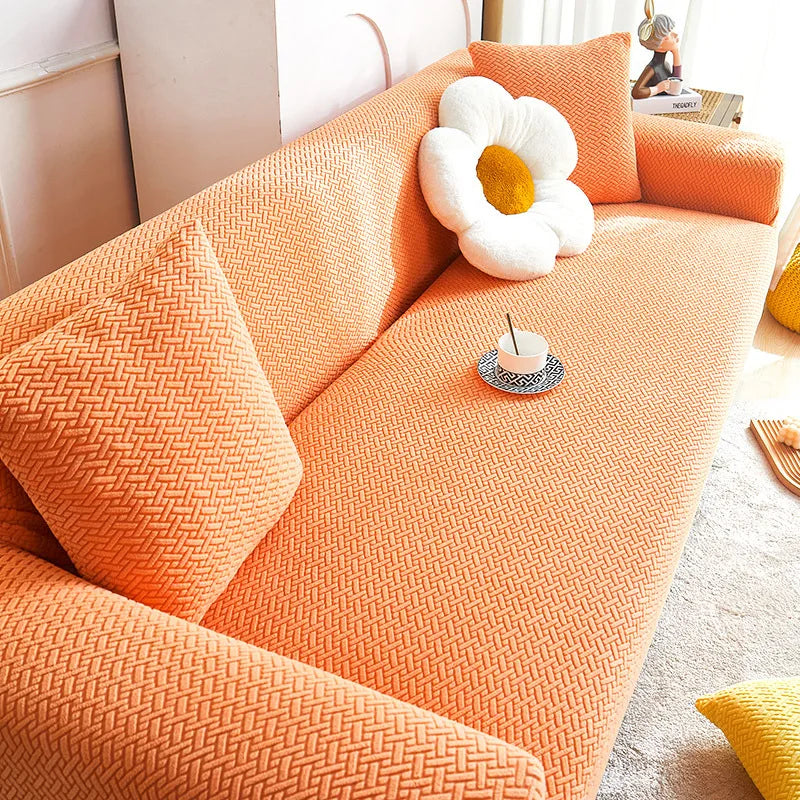 New Multi-functional Sofa Cover All-inclusive Universal Anti-cat Scratch Elastic One-piece Sofa Cover Sofa Covers Oasis Select 3 people 190-230cm orange