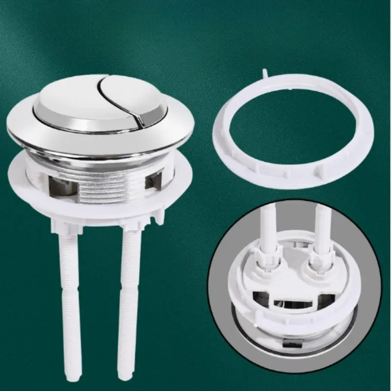 38 48 58MM Universal Double Push Button Toilet Flush Tank Cover Switch with Rods Premium Water Tank Accessory Replacement Part Oasis Select