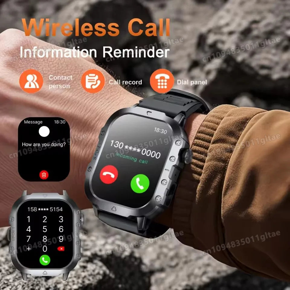 2026 New Rugged Military GPS Smart Watch Men Bluetooth Call Health Monitoring Sports 5ATM Waterproof Smartwatches Man Pk HW12 Oasis Select