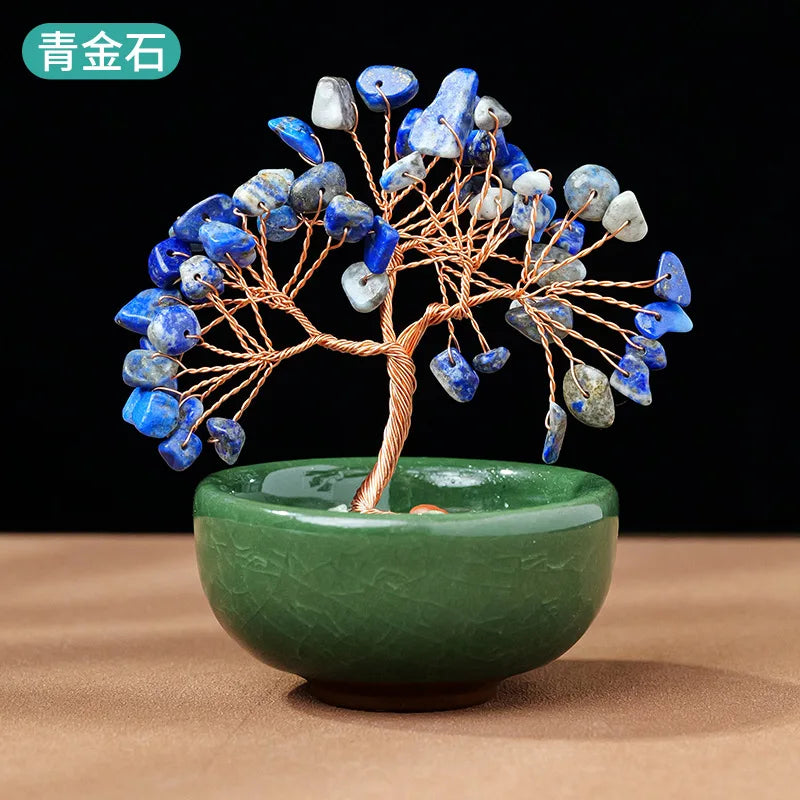 Treasure Basin Crystal Wealth Tree Tea Cup Base Crystal Tree Creative Crystal Decoration Home Decoration Accessories Oasis Select I
