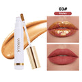 Lip Stain Liquid Lipstick, 4 Colors Dual-use Matte Base & Metallic Gold Flake Top Coat, Long Lasting Shimmer Lip Makeup Oasis Select 03 Hayley