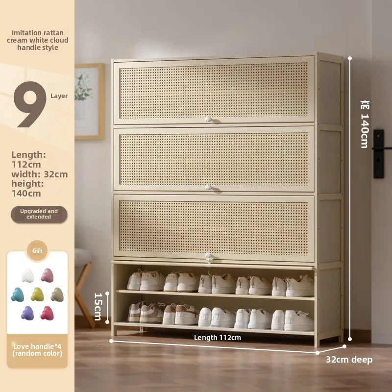 Cabinet household door against the wall large capacity entrance entrance entrance integrated solid wood storage shoe rack Oasis Select Nine floors 112