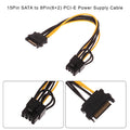1Pc 15Pin SATA Male to 8Pin(6+2) PCI-E Power Supply Cable 20cm Graphics Card Power Converter Cable Oasis Select 1Pc