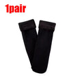 1/2/3/4Pairs Thermal Winter Thicken Plush Socks Women Solid Color Velvet Floor Socks Girls Fleece Lining Nylon Mid-Tube Stocking Oasis Select 1pair black One Size