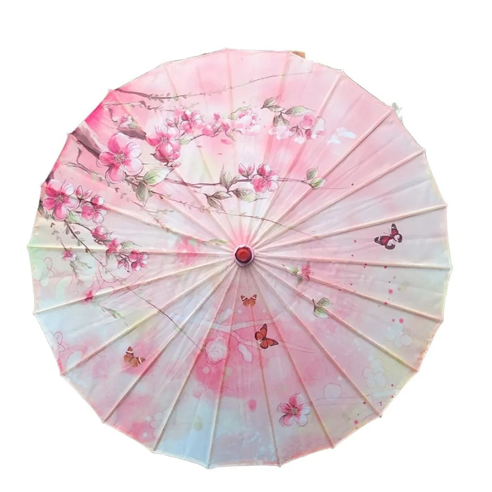 Handmade Silk Cloth Women Umbrella Waterproof Rain Proof Chinese Oil Paper Umbrella Decorative Ancient Dance Umbrella Oasis Select Style 3
