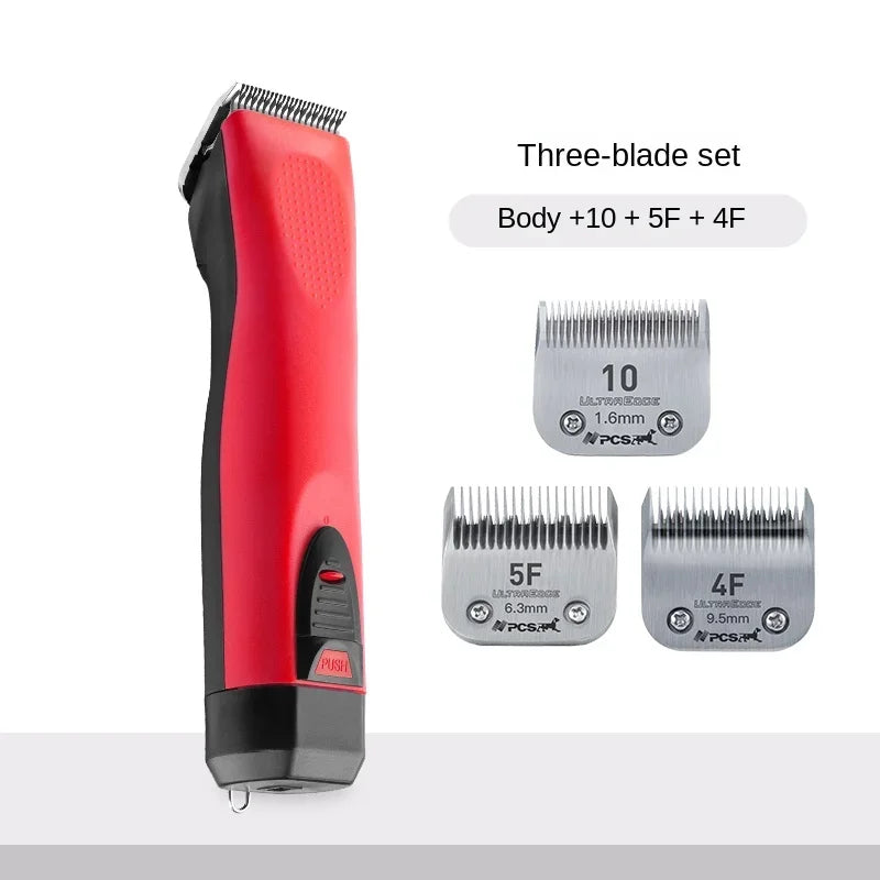 Professional Shaver Pet Electric Clipper Dog Electric Clipper Plug-in Dual-use Cat Teddy Electric Pusher Dog Electric Clipper Oasis Select red As picture 3 EU plug