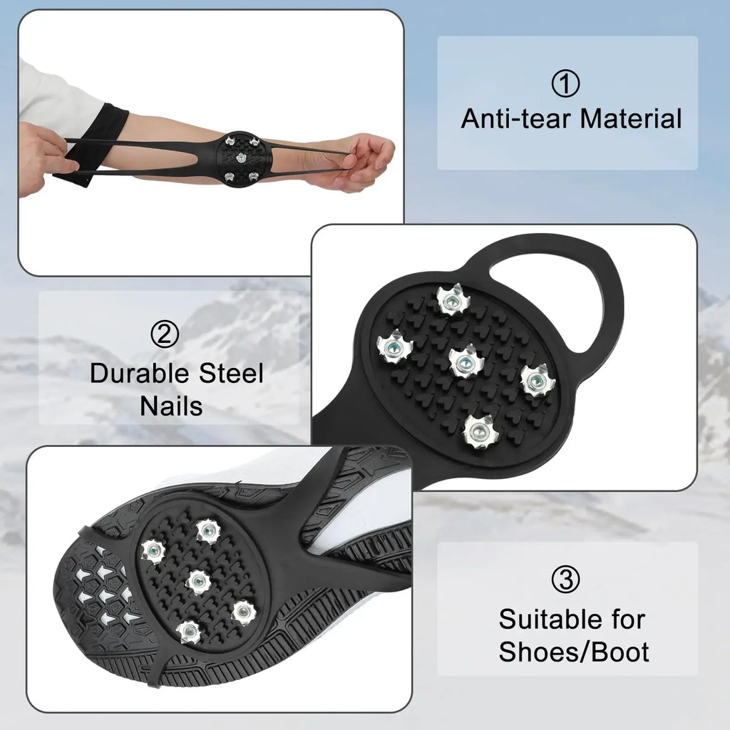 Ice Grip Shoe Covers | Non-Slip Snow Spikes – 10 Pairs