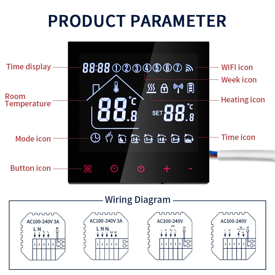 Smart WiFi Thermostat Tuya – Floor Heating & Boiler Control Smart Thermostat Oasis Select