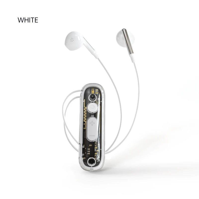 Mini Bluetooth Headset Neckband Earbuds BT 5.4 Stereo Headsets Rechargeable Audio-Assisted Earphone Sound Amplifiers Headphones Oasis Select White