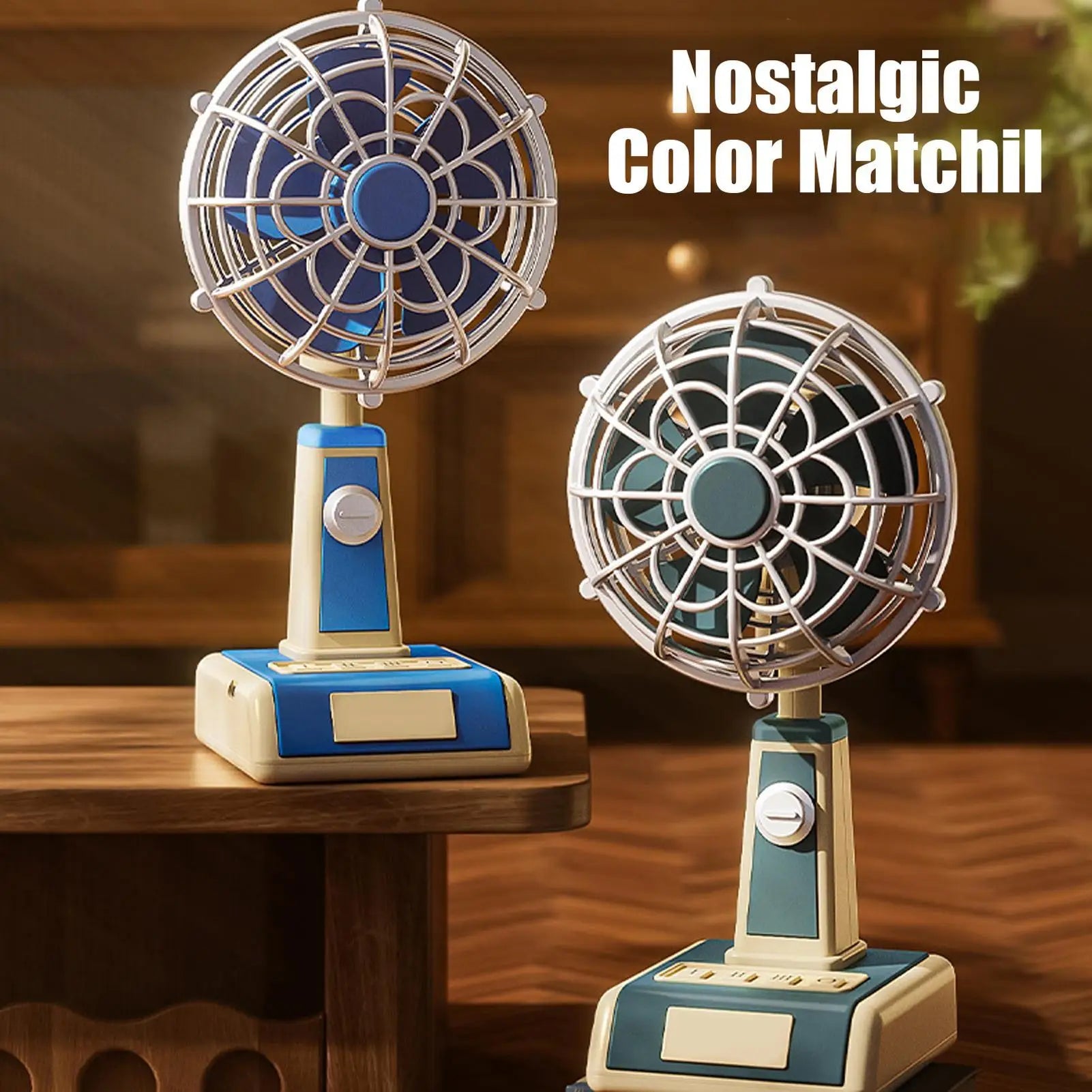 Desk Fan 1800mAh USB Rechargeable 3 Speeds Personal Fan Portable Small Electric Fan Desktop charging fan for Home Office Bedroom Oasis Select