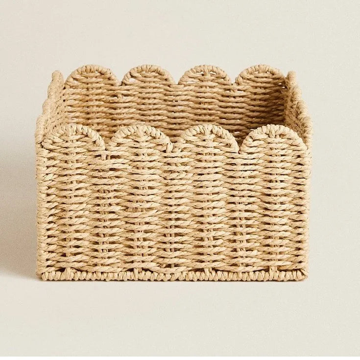 Paper Rope Woven Storage Basket Large Capacity Household Clothes Sundries Desktop Snacks Toys Tidy Kitchen Storage Basket Oasis Select