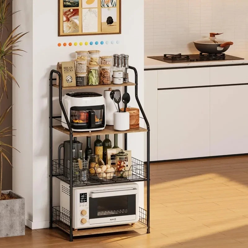 Household Goods New Kitchen Microwave Oven Rack Large Capacity Household Fruit And Vegetable Storage Rack Kitchen Seasoning Rack Oasis Select