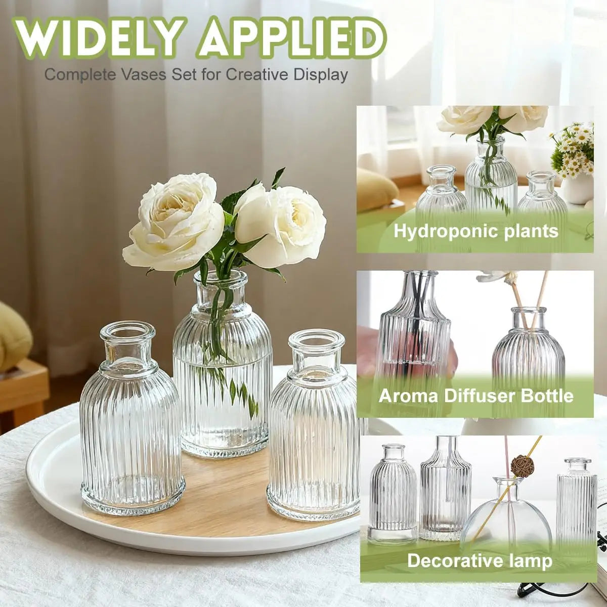 2/4/6 PCS Clear Glass Mini Bottles – Reed Diffuser & Bud Vase Set for Wedding Centerpieces, DIY Fragrance & Florist Decor Oasis Select