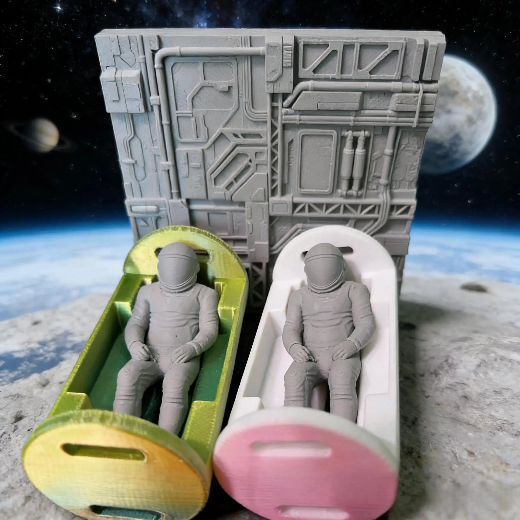 Sci-Fi Spaceship Wall Panel Model - Industrial Futuristic Station Tile, Cyberpunk Diorama Base for Miniature Scenery Oasis Select