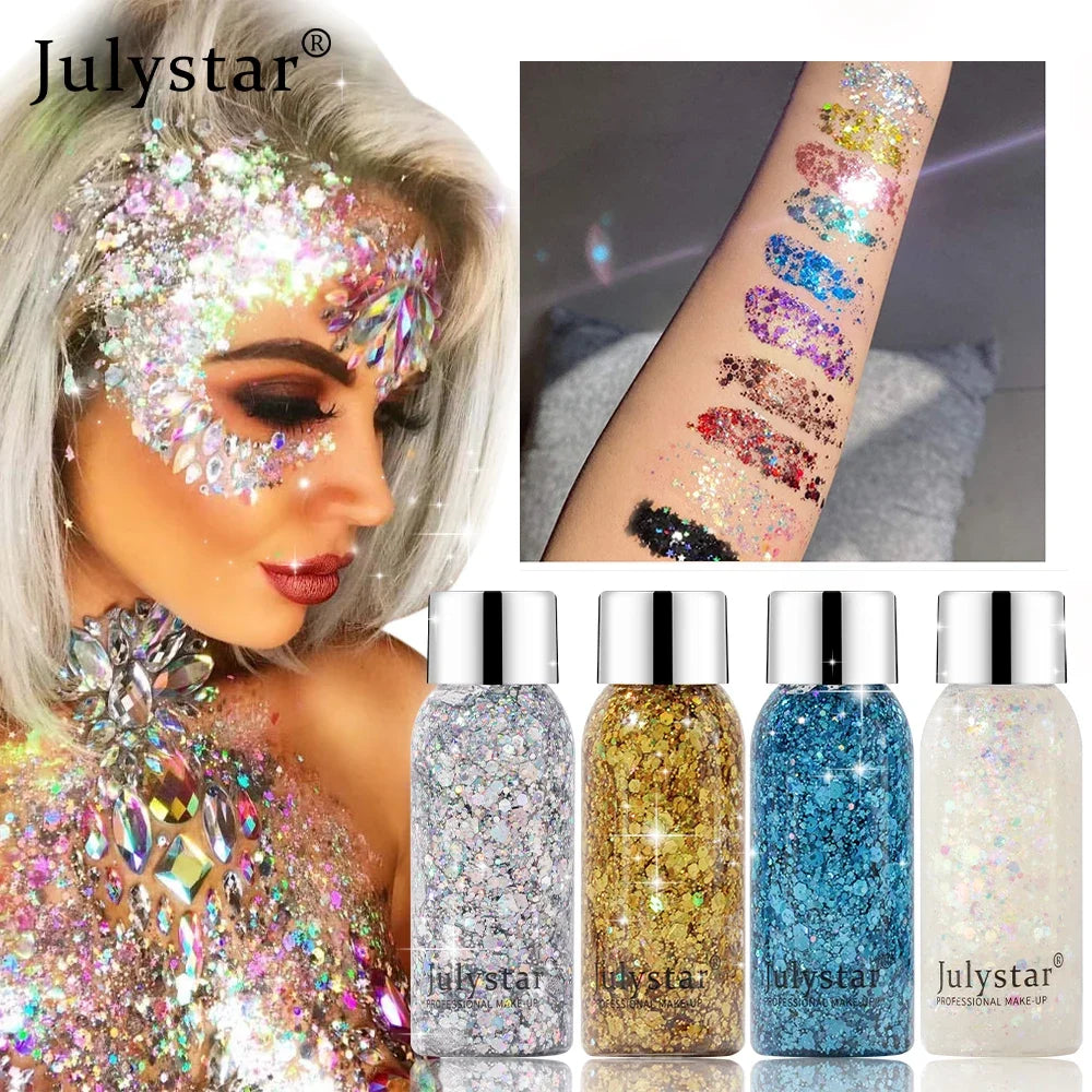 SADOER Glitter Body & Face Shimmer Gel 30ml | Festival Makeup
