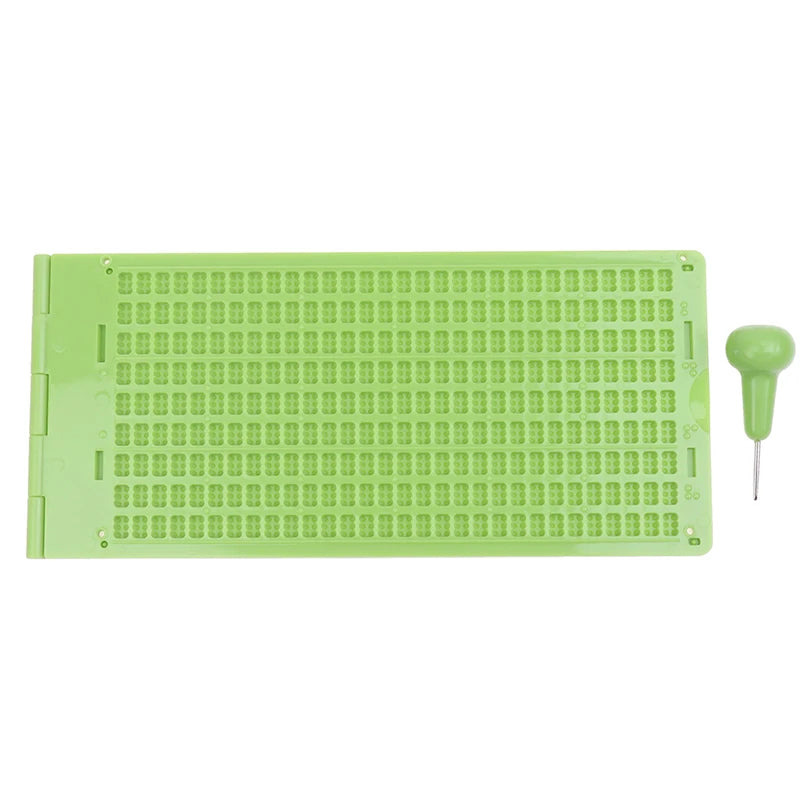 1Set 9 Lines 30 Cells Practical School Plastic Braille Portable Writing Slate With Stylus Oasis Select