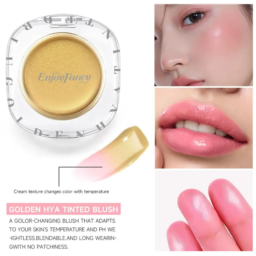Golden Color-Changing Blush Cream – 3-in-1 Cheeks Eyes & Lips Cream Blush Oasis Select