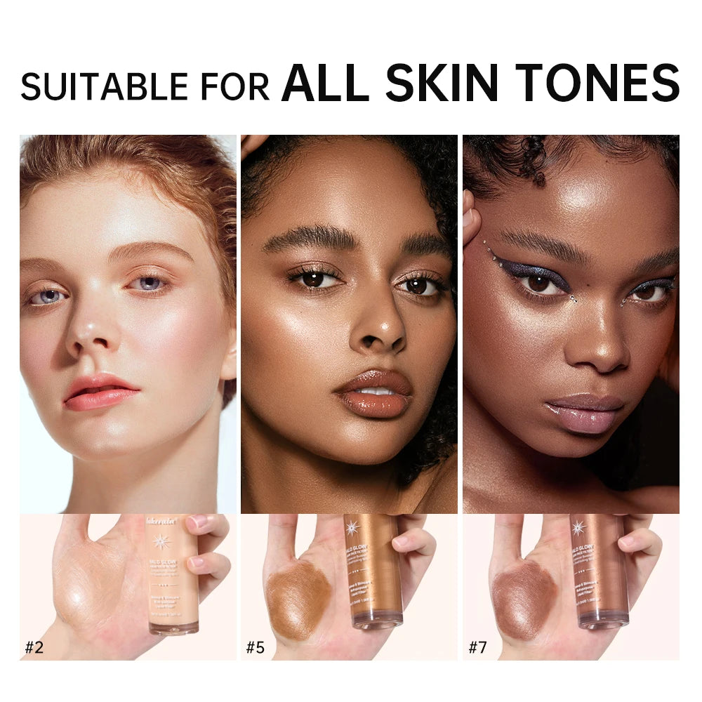 8colors Facial Highlight Liquid Long-Lasting Makeup Face Body Highlight Contouring Liquid Highlight Liquid Dual Effect Cosmetics Oasis Select