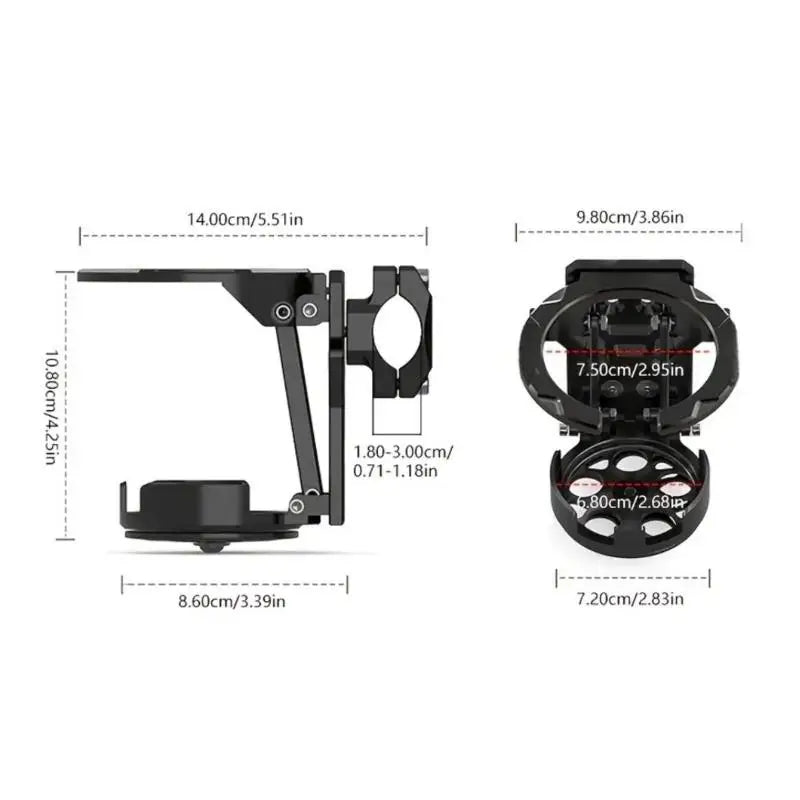 Foldable Rotating Motorcycle Handlebar Cup Holder | Metal & ABS