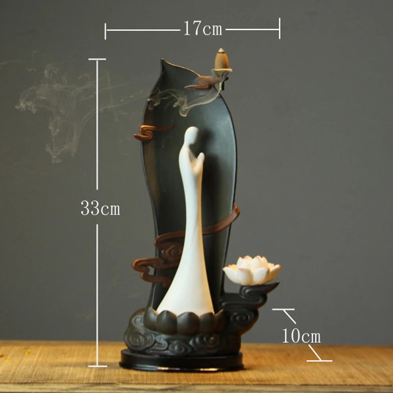 Chinese Zen retro simple ceramic hand aromatherapy reversion aromatherapy stove tea room living room decoration Oasis Select N