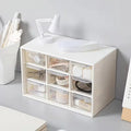 1pc Dustproof Multi-Grid Desktop Drawer Organizer, Portable Storage Box for Jewelry Cosmetics,Desk Drawer Tray,Drawer Divider Oasis Select WHITE