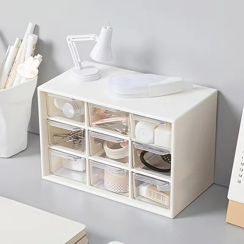 1pc Dustproof Multi-Grid Desktop Drawer Organizer, Portable Storage Box for Jewelry Cosmetics,Desk Drawer Tray,Drawer Divider Oasis Select WHITE