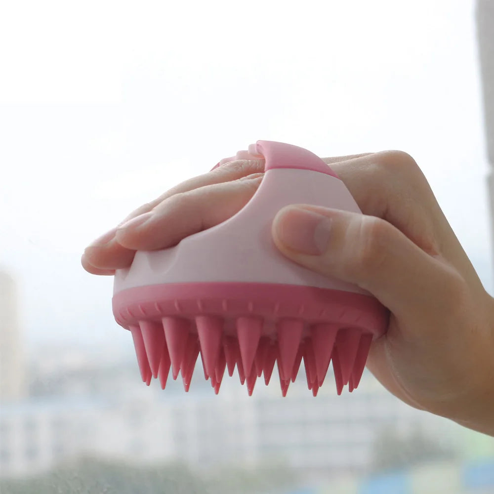 Shampoo Head Scalp Massage Brush Silicone Soft Skin Friendly Hair Washing Massager Comb SPA Massage Brush Beauty Salon Hair Tool Oasis Select