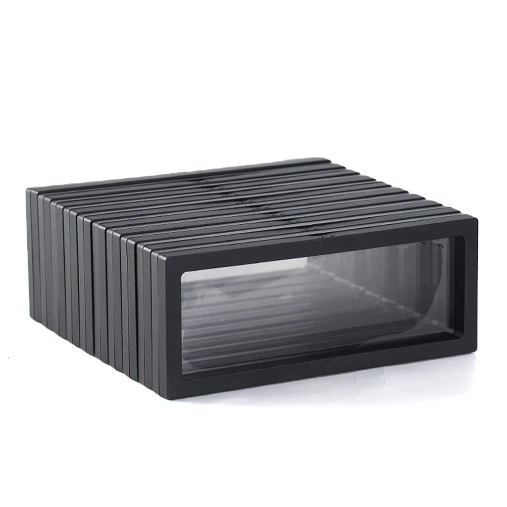 10pcs,Transparent floating frame display rack, floating storage box, jewelry display box, necklace, watch, bracelet dust box Oasis Select Black 10pcs 18x7cm