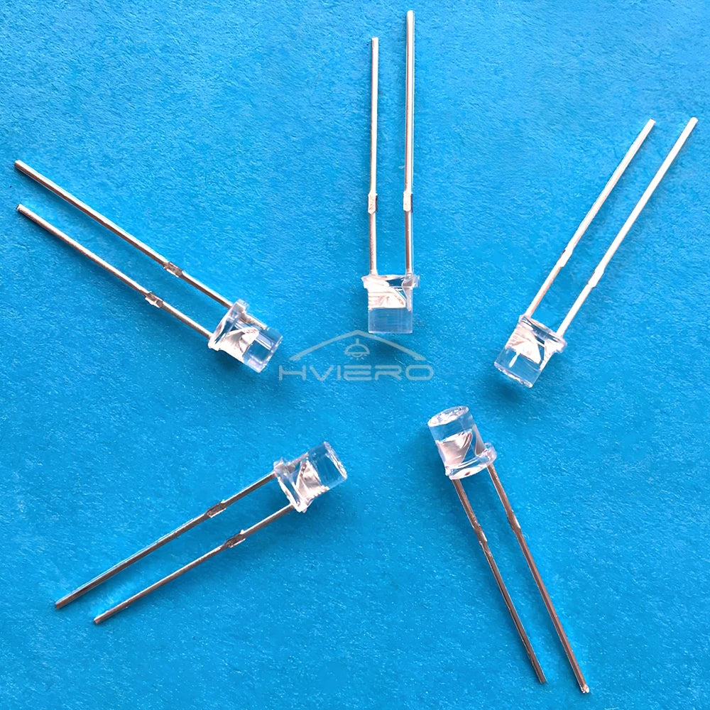100pcs 3mm Flat Top Ultra Bright LED Diodes | Wide Angle DIY