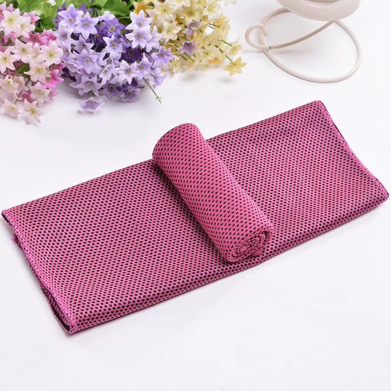 Sports Cooling Towel Ice Cold Wipe Sweat Towel Quick Dry Water Absorbent Swimming Towels Gym Sports Fitness Towel Ice Towels Oasis Select Mei red-30x90