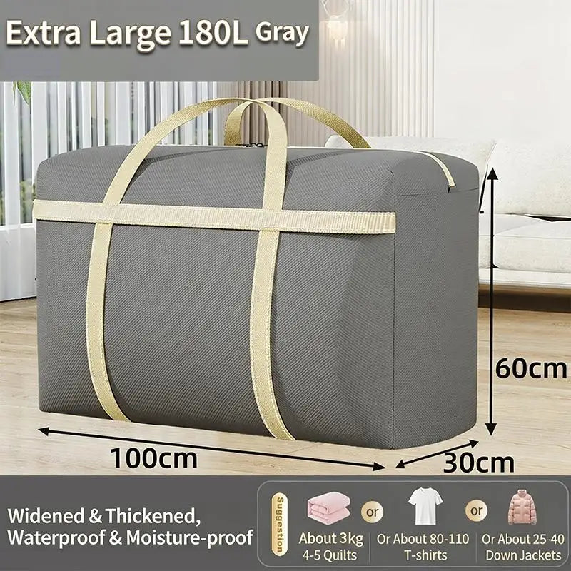 Extra Large Moving Packing Bags Household Quilt Storage Bags Clothes Organizer Luggage Bag Waterproof Moisture Proof Oasis Select XL Gray