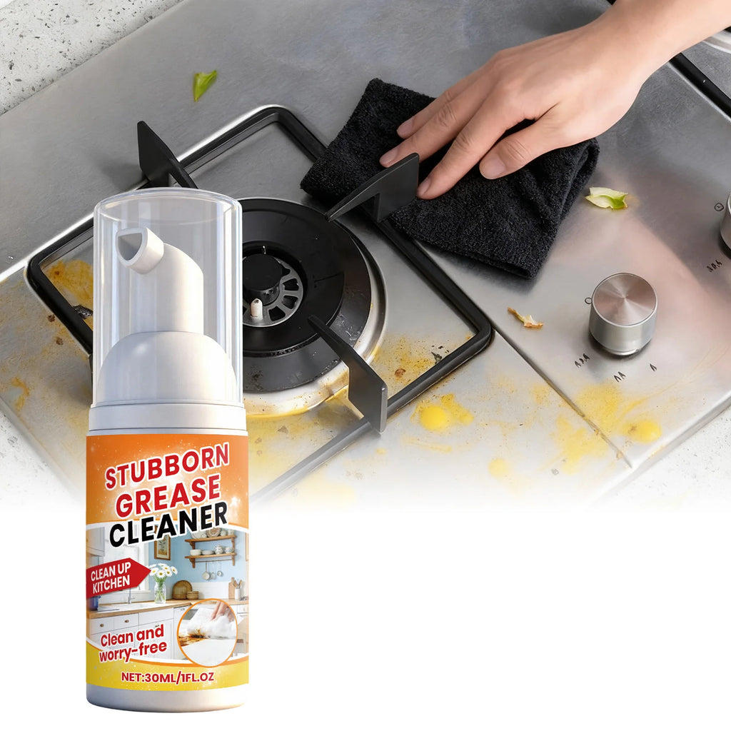Kitchen Grease Foam Cleaner Heavy Oil Stain Remover Stove Range Hood Degreaser Household Cleaning Spray Polish Shine Surface Oasis Select