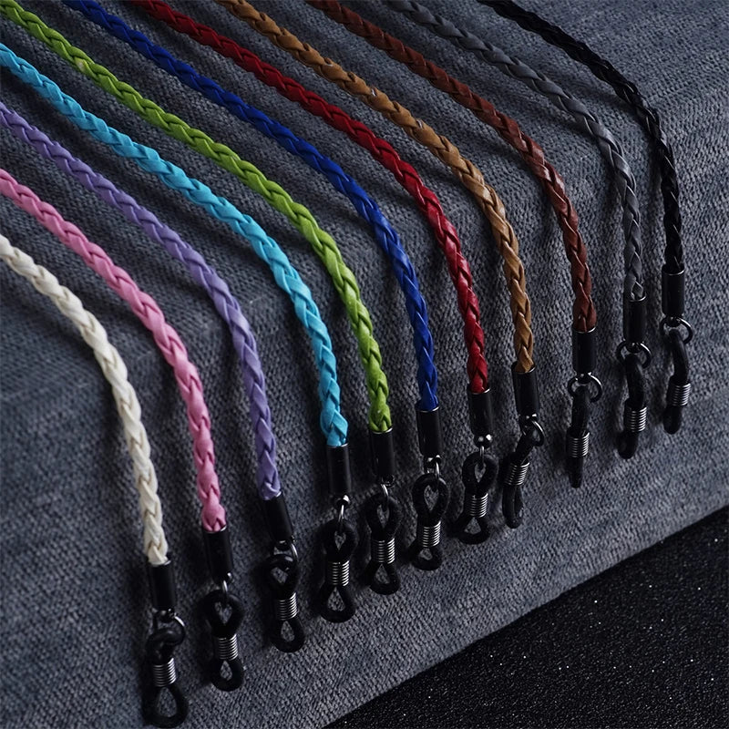 Multi-color Sunglasses Hanging Chain Twist Glasses Rope Leather Rope Chain Outdoor Sports Anti-slip Sunglasses Chain Accessories Oasis Select