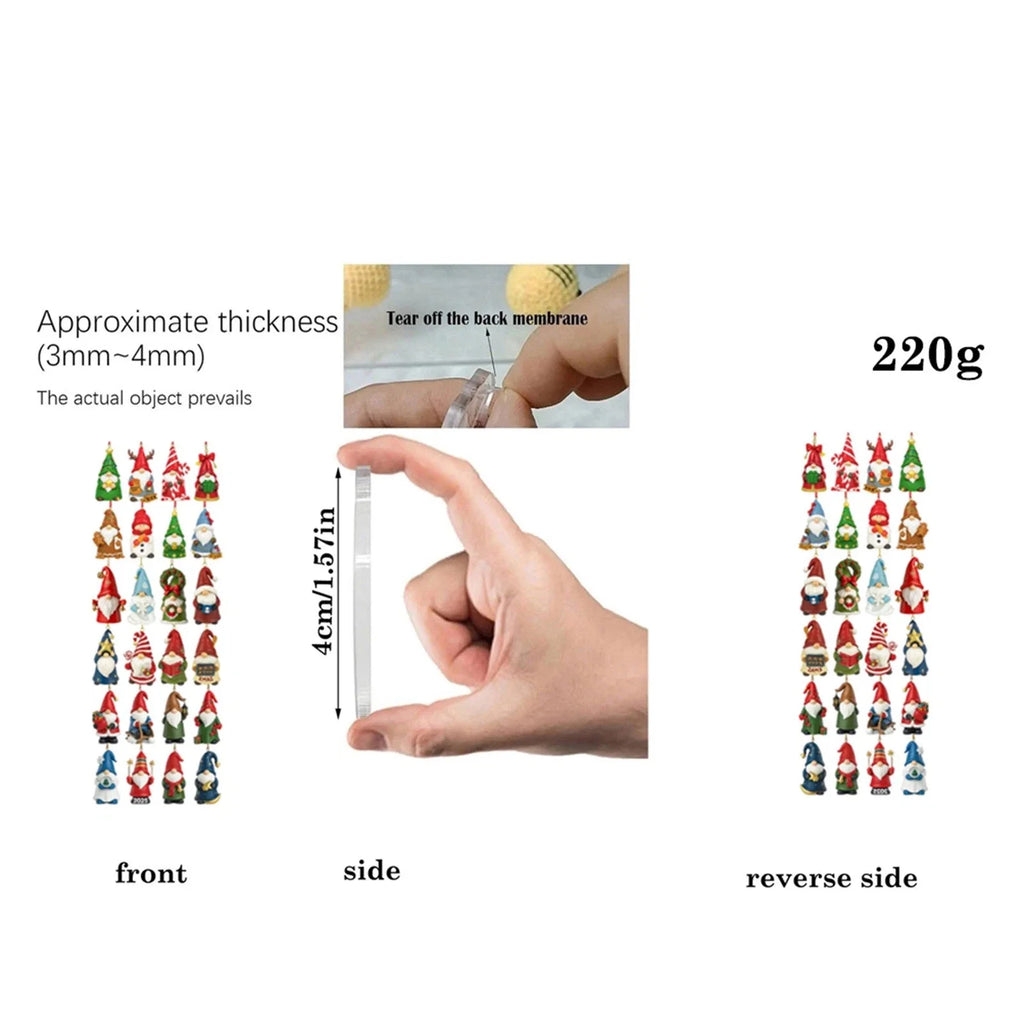 2025 Christmas Magic Gnome Wonderland Arrives 24-Day Christmas Advent Calendar 2D Acrylic Gnome Holiday Blind Boxes Oasis Select
