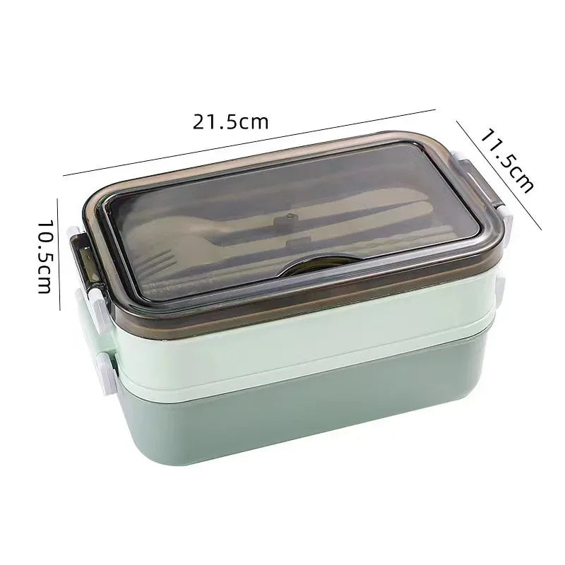 3-Layer Bento Lunch Box – Leakproof, Microwave Safe + Utensils Bento Lunch Box Oasis Select Green 3 2|1400ml