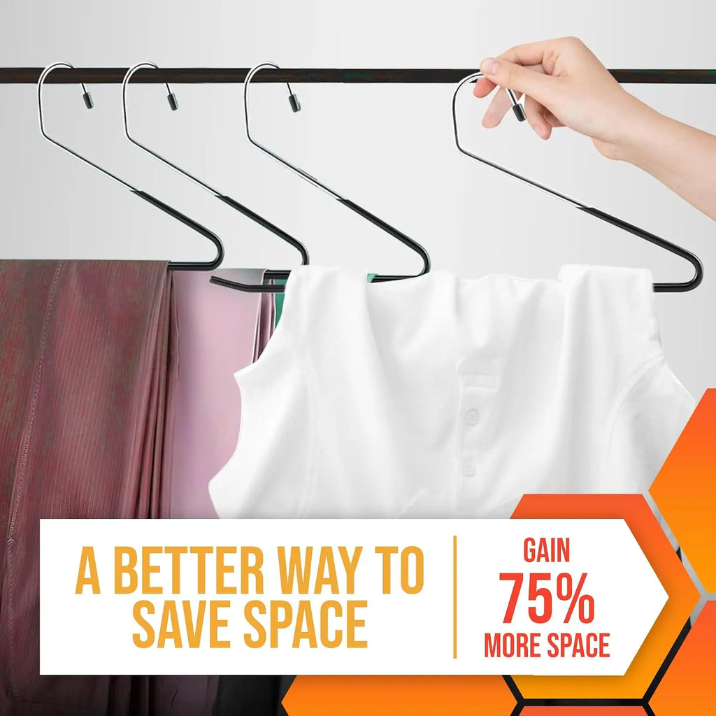 20pcs Pants Hangers Non-Slip, Heavy Duty Strong Stainless Steel Trouser Racks, Open Ended Jeans Hangers for Closet Space Saver Oasis Select